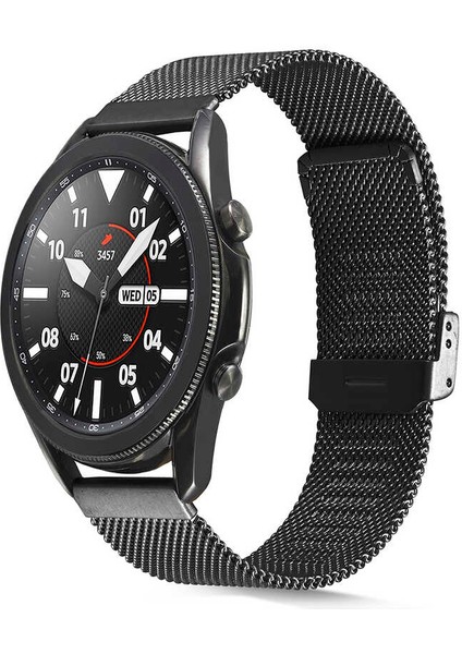 Huawei Gt2 46MM Uyumlu Krd-45 22MM Metal Kordon Zore - Siyah