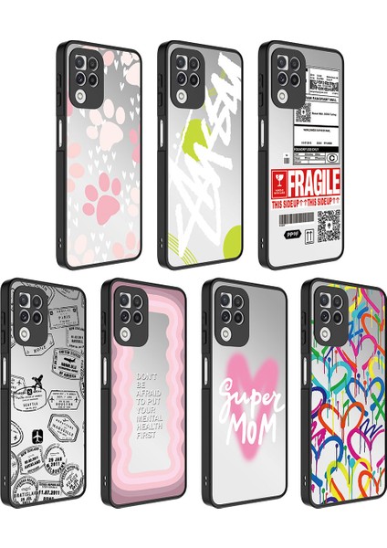 Galaxy A22 4g Kılıf Aynalı Desenli Kamera Korumalı Parlak Klcr Mirror Kapak-Fragile