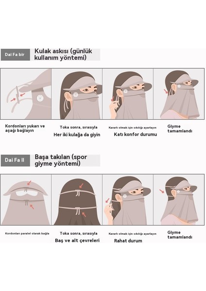 Erkekler ve Kadınlar Için Yaz Açık Güneş Gölgesi Tam Yüz Nefes Alabilir Alın ve Boyun Çok Fonksiyonlu Güneş Koruma Şapkası (Yurt Dışından)