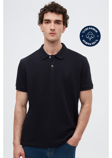 Ds Damat Regular Fit Lacivert %100 Pamuklu Uzun Ömürlü Kıvrılmaz Polo Yaka Nakışlı T-Shirt 4HC14ORT51000 fiyatları