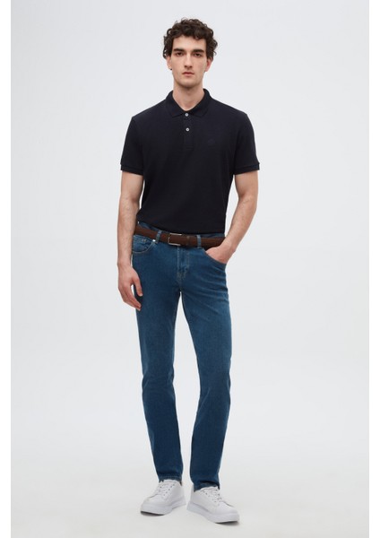 Ds Damat Regular Fit Lacivert %100 Pamuklu Uzun Ömürlü Kıvrılmaz Polo Yaka Nakışlı T-Shirt 4HC14ORT51000 fırsatları