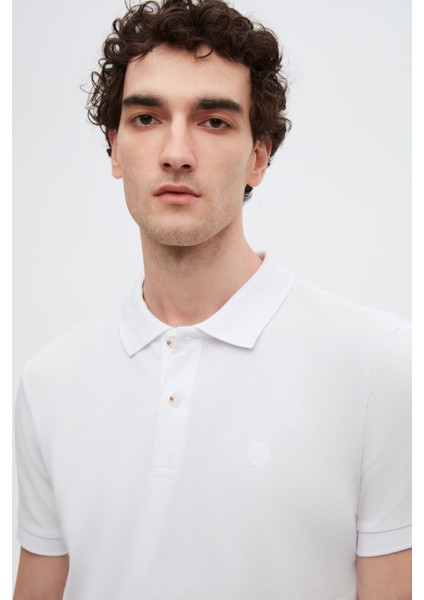 Ds Damat Regular Fit Beyaz %100 Pamuklu Uzun Ömürlü Kıvrılmaz Polo Yaka Nakışlı T-Shirt 4HC14ORT51000 modelleri