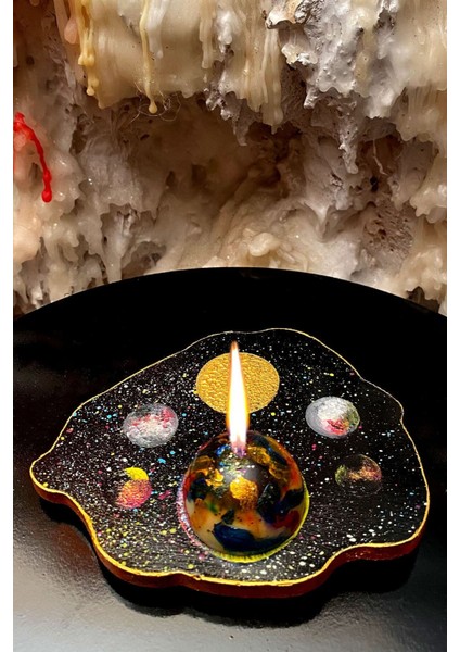 Luxury Dekoratif Hediyelik Astroloji Ay Dönümü ve Yıldızlar Serisi Yörünge Model Tütsülük Mumluk 1 Adet fırsatları