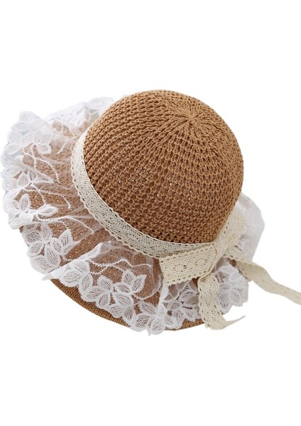 Yaz Çocuk Tatili Plaj Çiçek Kenar Güneş Gölge Hasır Şapka (Yurt Dışından)