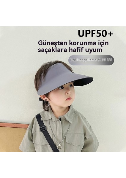 Çocuklar Izsiz Boş Üst Uv Korumalı Katlanabilir Güneş Koruyucu Güneş Şapkası (Yurt Dışından)
