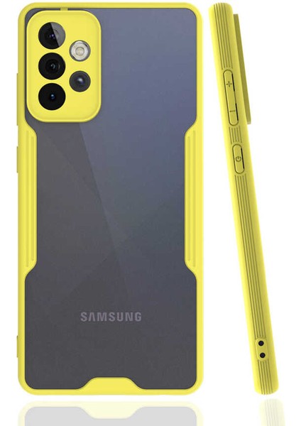 Galaxy A52 Kılıf Klcr Parfe Kapak-Sarı