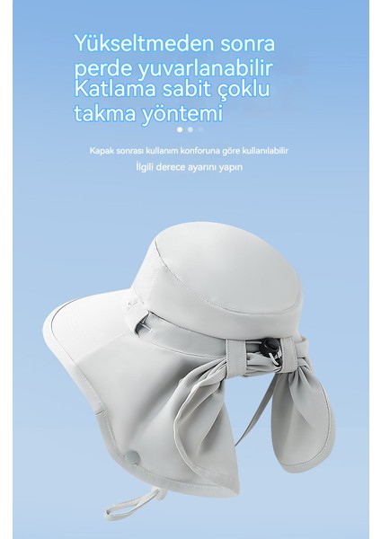 Tam Koruma Çıkarılabilir Fonksiyonel Nefes Alabilir Yüz ve Boyun Koruyucu Güneş Şapkası (Yurt Dışından)