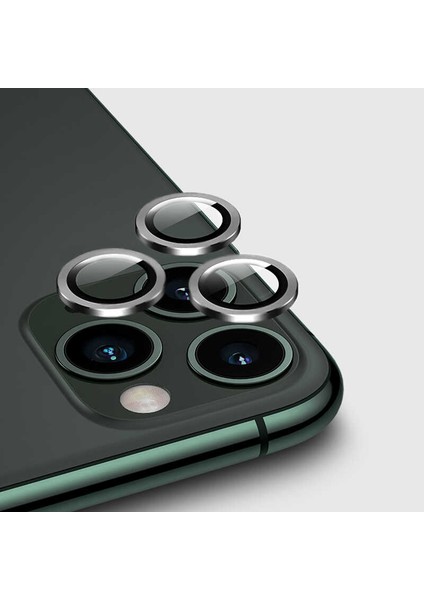 iPhone 12 Pro Max Uyumlu Klcr Cl-02 Kamera Lens Koruyucu-Gümüş