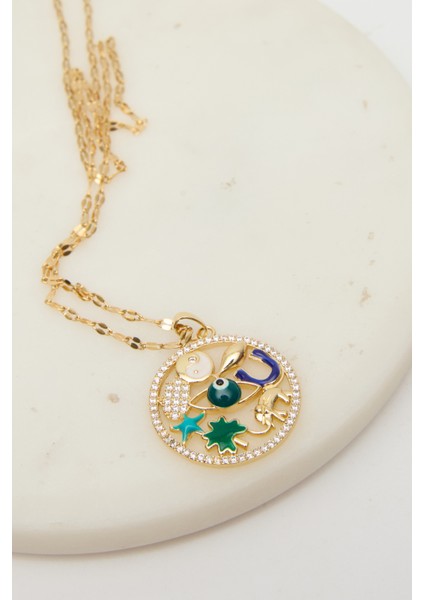 Astro Charm Kolye Açık Sarı