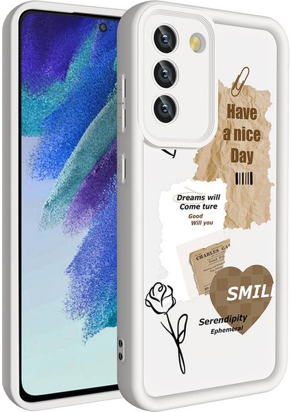 Galaxy S21 Fe Kılıf Kamera Korumalı Baskılı Arka Yüzey Klcr Klas Kapak-Siyah