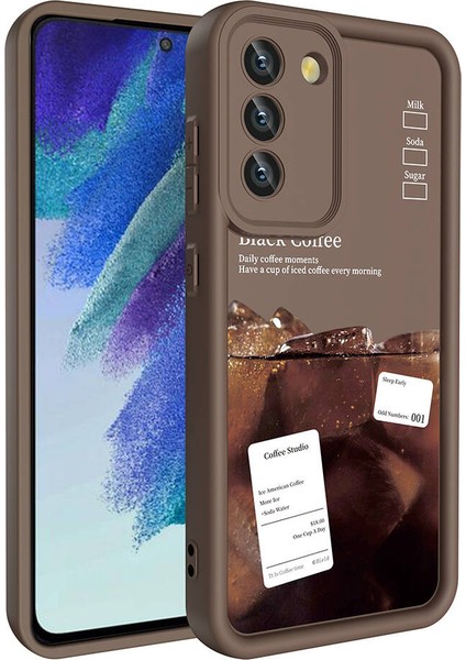Galaxy S21 Fe Kılıf Kamera Korumalı Baskılı Arka Yüzey Klcr Klas Kapak-Siyah