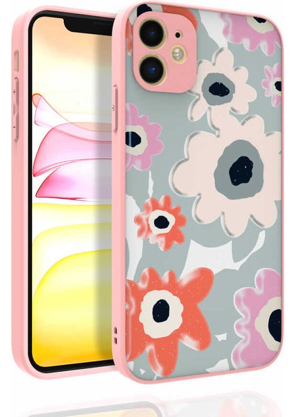 iPhone 11 Kılıf Desenli Kamera Korumalı Parlak Klcr Nora Kapak-No5