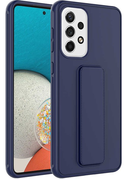 Galaxy A13 4g Kılıf Klcr Qstand Kapak-Lacivert