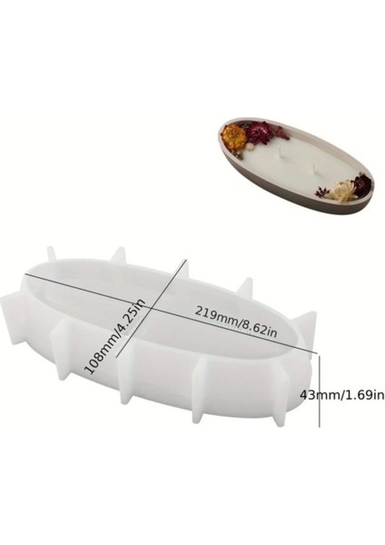 Luxury Tekne Model Mum Silikon Kalıp 22CM - Oval Kase, Tekne, Epoksi Reçine ve Alçı Kalıbı-Kod: 1266 1 Adet
