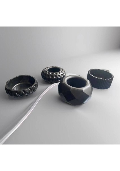 Luxury Dekoratif- Mumluk - Sukulent - Mini - Saksı Set 4 Lü Ev Dekorasyon - Yanında Inci Tozu Mum Hediyemiz 1 Adet