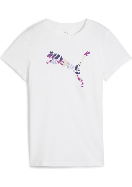 68508102 Graphics Floral Cat Logo Tee Kadın Spor Tişört