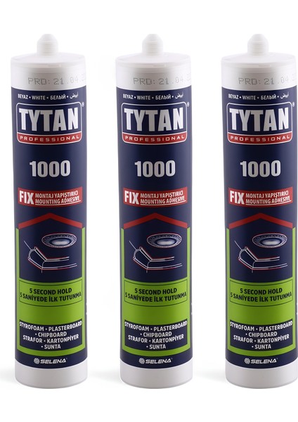 Fix Çok Amaçlı Güçlü Montaj Yapıştırıcı 3'lü 310 ml Beyaz Ahşap Beton Fayans Cam Mermer Yapış