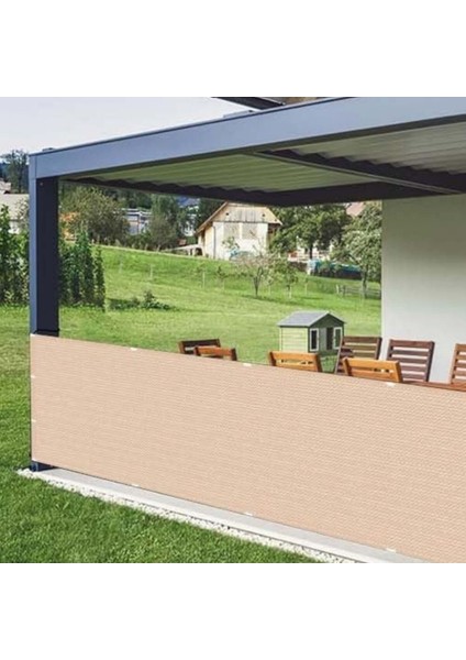 Gölgelik File – 180 gr 95LIK Premium Çit Perdesi – Krem Renk – Düz - 4 Metre x 6 Metre