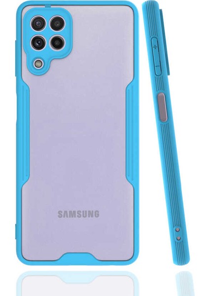 Galaxy A22 4g Kılıf Klcr Parfe Kapak-Mavi