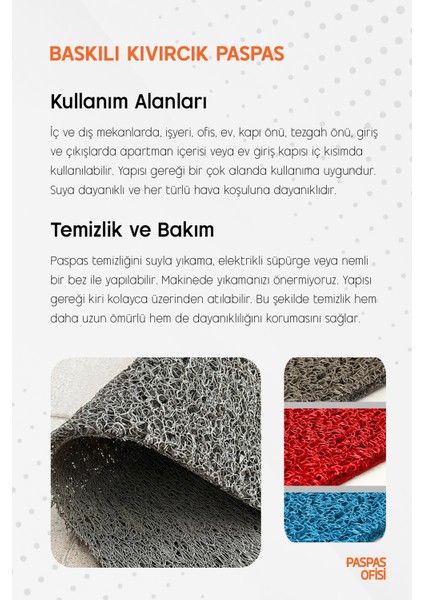 Shoes Off Baskılı Kıvırcık Paspas Kapı Önü Paspası Kaymaz Taban