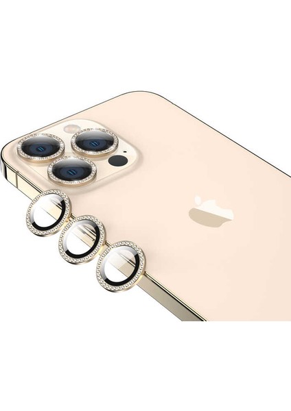 iPhone 13 Pro Max Uyumlu Klcr Cl-06 Kamera Lens Koruyucu-Gold