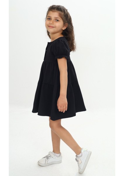 Kız Çocuk Önü Düğmeli Fırfırlı Elbise fiyatları