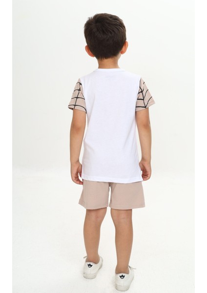 Erkek Çocuk Örümcek Detay Baskılı Şortlu Takım fırsatları