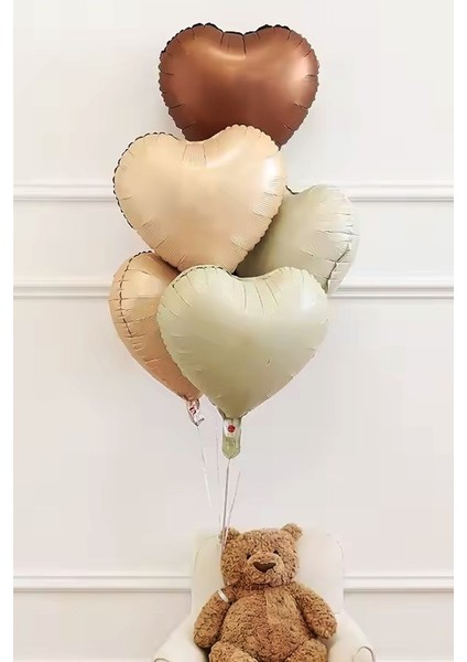2 Yaş Retro Doğum Günü Balon Seti 5 Adet Kalp Balon