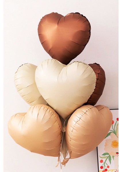 2 Yaş Retro Doğum Günü Balon Seti 5 Adet Kalp Balon