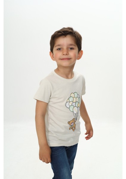 Erkek Çocuk Balonlu Ayı Baskılı Tişört fiyatları