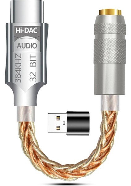 USB C - 3.5mm Dac Kulaklık Amplifikatörü Hifi Dijital Ses Kod Çözücü (Yurt Dışından)