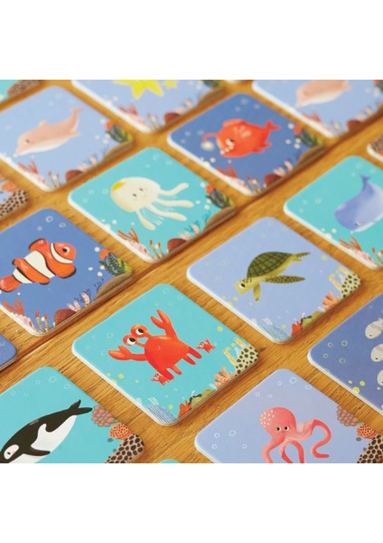 Memory Card Game- Eğitici Su Altı Hafıza Oyunu 3+ Yaş