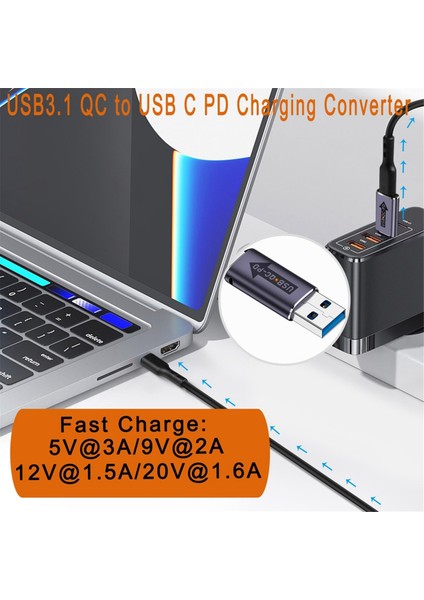 Qc - USB C Pd Adaptörü Usb3.1 Erkek - Tip C Dişi Hızlı Konnektör (Yurt Dışından) modelleri