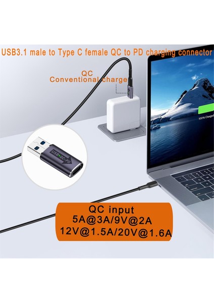 Qc - USB C Pd Adaptörü Usb3.1 Erkek - Tip C Dişi Hızlı Konnektör (Yurt Dışından) fırsatları