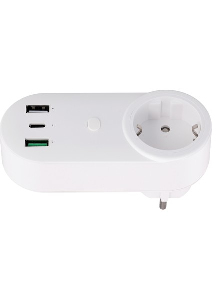 Akıllı Soket Wifi Fişi 16A 2 Delikli Usb+Tip-C Ab Fişi (Yurt Dışından)