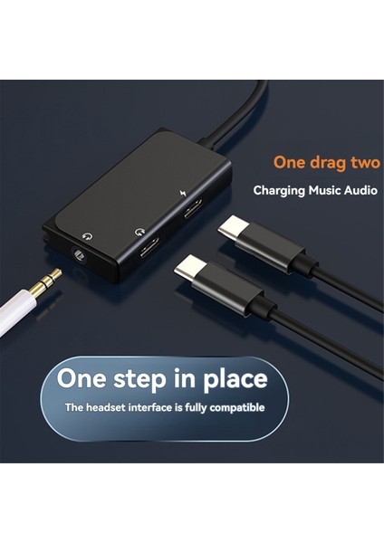 3'ü 1 Arada Tip C Kulaklık Adaptörü Cep Telefonu Tablet PD60W Siyah (Yurt Dışından) fırsatları