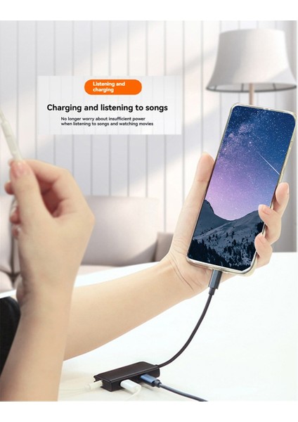 3'ü 1 Arada Tip C Kulaklık Adaptörü Cep Telefonu Tablet PD60W Siyah (Yurt Dışından) indirimleri