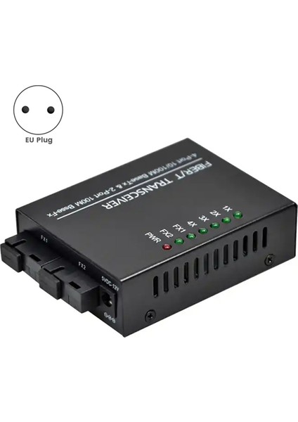 10/100M 2 Fiber Port 4 RJ45 Port Fiber Medya Dönüştürücü Ab Fişi (Yurt Dışından)