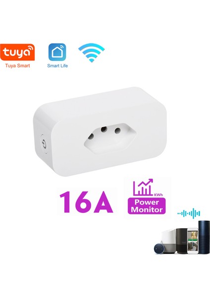 Tuya 16A Brezilya Standart Wifi Akıllı Priz Güç Monitörü ile (Yurt Dışından) fiyatları