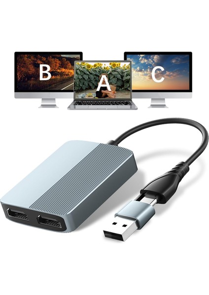 Monitör Için USB 3.0 - Çift HDMI Uyumlu Adaptör (Yurt Dışından) fiyatları