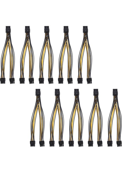 Pcıe Yükseltici Için 10 Paket Pcı-E 8pin - 2x 8 Pin (6+2) Ayırıcı Kablo (Yurt Dışından)