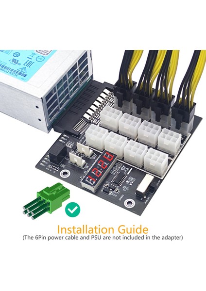 Madencilik Breakout Kartı 12 Port 6pin Güç Modülü Hp 500W Için (Yurt Dışından)
