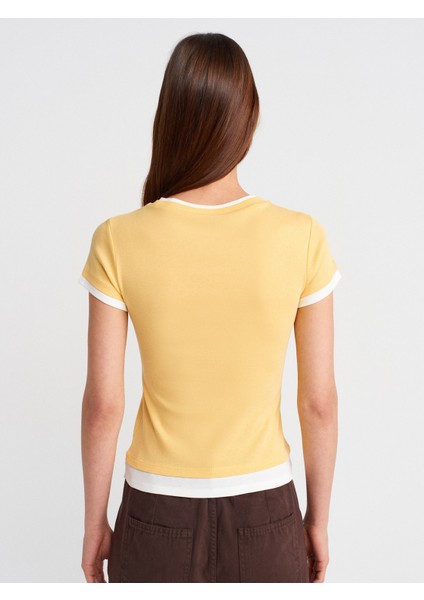 31859 Çift Görünümlü T-Shirt-Sarı fiyatları