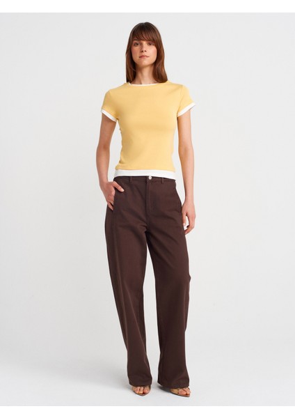 31859 Çift Görünümlü T-Shirt-Sarı fırsatları