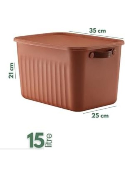 Rom Adet Düzenleyici Kapaklı Kutu, Dekoratif Saklama Kutusu, Organizer (Mix-1, 15 Litre) Romshp