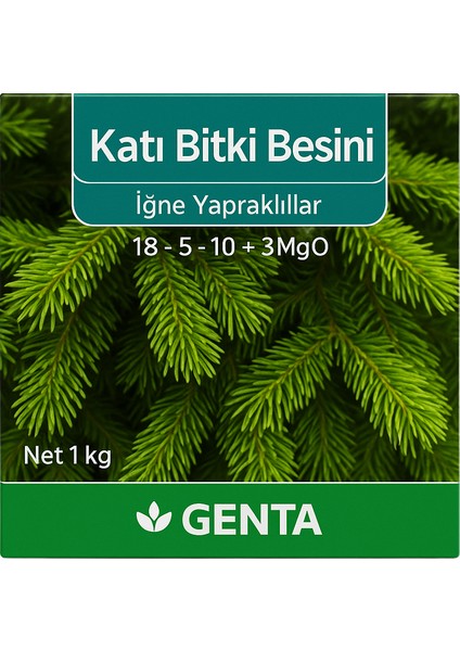 Katı Bitki Besini 1 kg | Iğne Yapraklılar Için Özel Formül | 18-5-10 + 3mgo