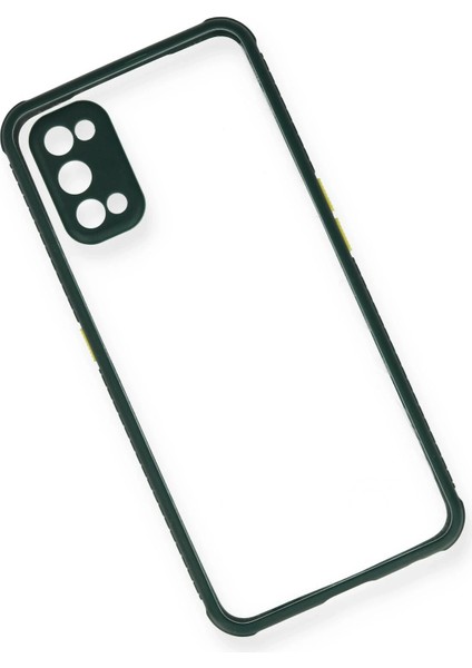 Realme 7 Pro Kılıf Miami Şeffaf Silikon - Koyu Yeşil Ferrg