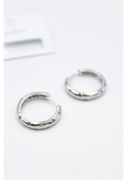 Taşlı Halka Küpe - Gümüş fiyatları