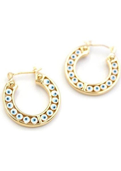 Halka Nazar Küpe - Altın