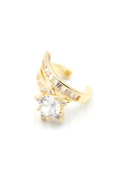 Taşlı Kıkırdak Küpe - Altın